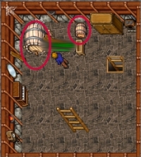 Barrels and crates in Tibia